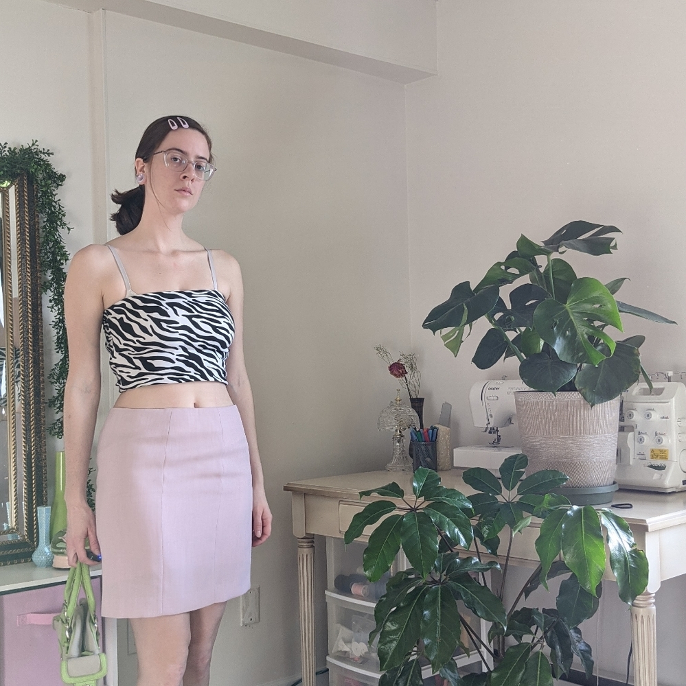 Pink mini skirt 90s vintage